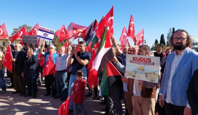Tekirdağ’da İsrail Lanetlendi