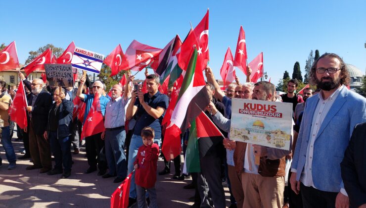 Tekirdağ’da İsrail Lanetlendi