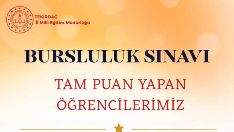 Bursluluk Sınavında Tam Puan Başarısı