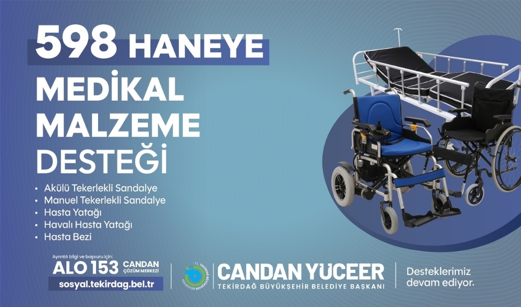 BÜYÜKŞEHİR'DEN 598 HANEYE MEDİKAL MALZEME DESTEĞİ